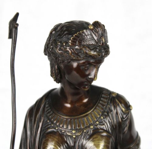 A FINE PAIR OF 19TH CENTURY EGYPTIAN STYLE BRONZE MAIDENS BY EUTROPE BOURET FRANCE 1833 1906 - ADDITIONAL PHOTO 12