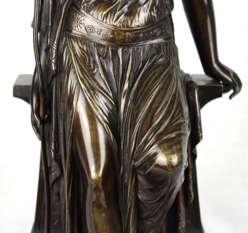 A FINE PAIR OF 19TH CENTURY EGYPTIAN STYLE BRONZE MAIDENS BY EUTROPE BOURET FRANCE 1833 1906 - ADDITIONAL PHOTO 14