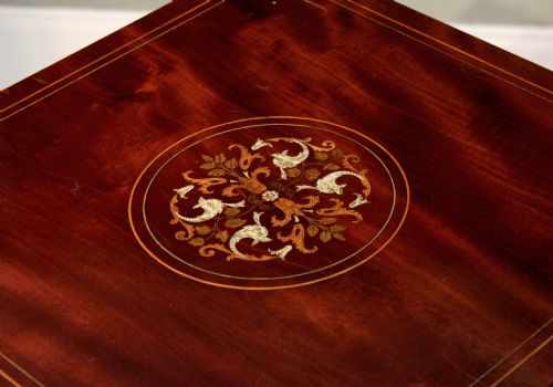 AN EXQUISITE LATE VICTORIAN MAHOGANY INLAID REVOLVING BOOKCASE BY MAPLE CO - ADDITIONAL PHOTO 2