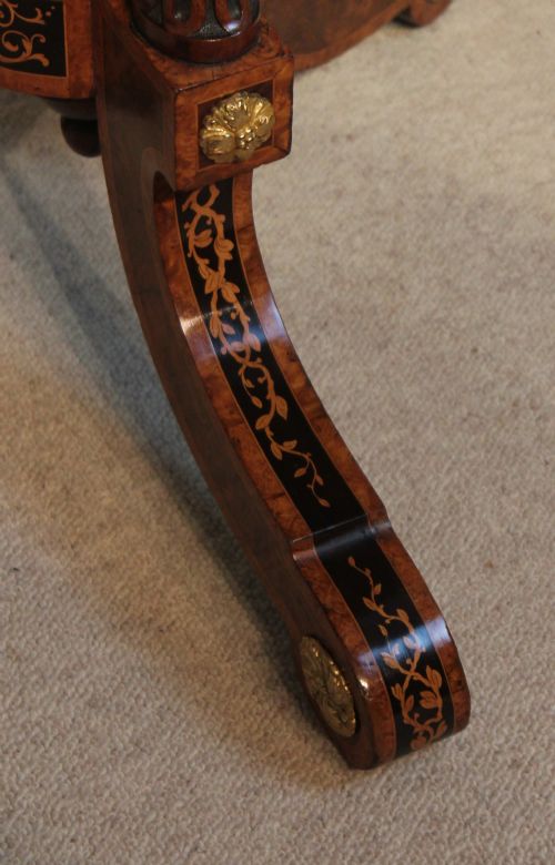 AN EXHIBITION QUALITY VICTORIAN ORMOLU MOUNTED BURR WALNUT MARQUETRY INLAID SMALL CENTREOCCASIONAL TABLE - ADDITIONAL PHOTO 5