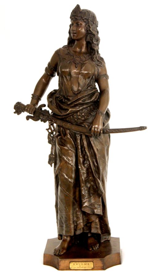 charlesoctave levy 18201899 large 19th c french bronze salome - CATEGORY: ANTIQUE SCULPTURES - DATED 1850