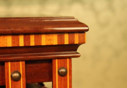 AN EXQUISITE LATE VICTORIAN MAHOGANY INLAID REVOLVING BOOKCASE BY MAPLE CO - ADDITIONAL PHOTO 8