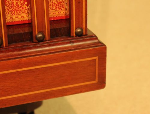 AN EXQUISITE LATE VICTORIAN MAHOGANY INLAID REVOLVING BOOKCASE BY MAPLE CO - ADDITIONAL PHOTO 9