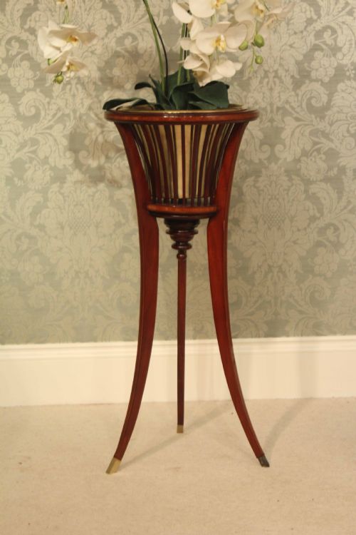 A PAIR OF EDWARDIAN MAHOGANY INLAID JARDINIRES - ADDITIONAL PHOTO 6