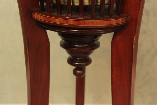 A PAIR OF EDWARDIAN MAHOGANY INLAID JARDINIRES - ADDITIONAL PHOTO 8