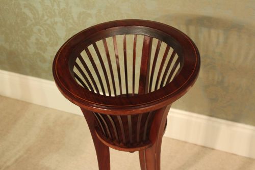 A PAIR OF EDWARDIAN MAHOGANY INLAID JARDINIRES - ADDITIONAL PHOTO 10