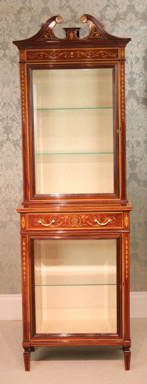 THE QUALITY LATE VICTORIAN MAHOGANY INLAID DISPLAY CABINET - ADDITIONAL PHOTO 1