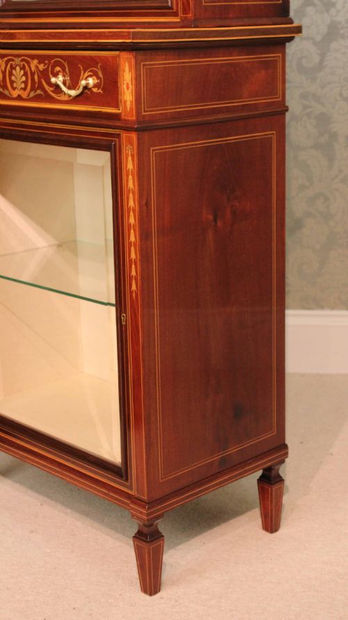 THE QUALITY LATE VICTORIAN MAHOGANY INLAID DISPLAY CABINET - ADDITIONAL PHOTO 10