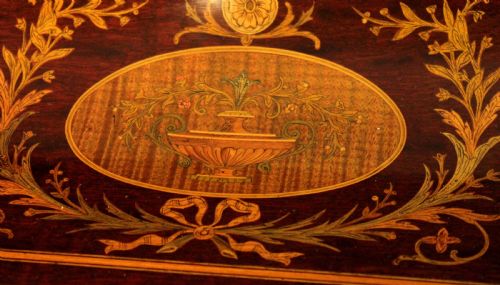 AN OUTSTANDING LATE VICTORIAN MAHOGANY INLAID CARLETON HOUSE STYLE DESK BY EDWARDS ROBERTS - ADDITIONAL PHOTO 9