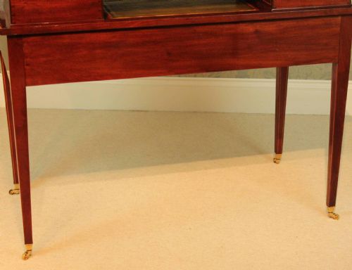 AN OUTSTANDING LATE VICTORIAN MAHOGANY INLAID CARLETON HOUSE STYLE DESK BY EDWARDS ROBERTS - ADDITIONAL PHOTO 15