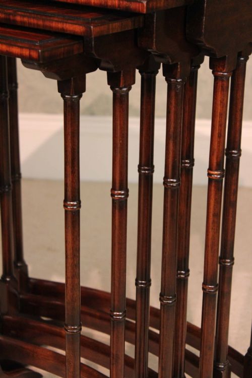 THE QUALITY LATE VICTORIAN MAHOGANY INLAID QUARTETO TABLES - ADDITIONAL PHOTO 2
