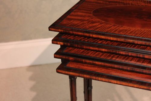 THE QUALITY LATE VICTORIAN MAHOGANY INLAID QUARTETO TABLES - ADDITIONAL PHOTO 5
