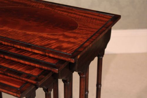 THE QUALITY LATE VICTORIAN MAHOGANY INLAID QUARTETO TABLES - ADDITIONAL PHOTO 6