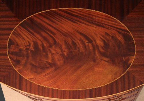 THE QUALITY EDWARDIAN MAHOGANY INLAID BOW FRONTED CHEST - ADDITIONAL PHOTO 3