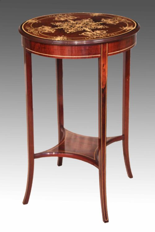 an edwardian quality late victorian rosewood inlaid table by collinson lock - CATEGORY: ANTIQUE TABLES - DATED 1890