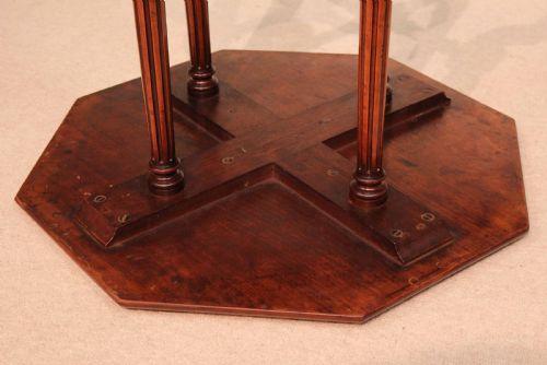 A FINE QUALITY VICTORIAN BURRWALNUT INLAID OCTAGONAL TABLE - ADDITIONAL PHOTO 8