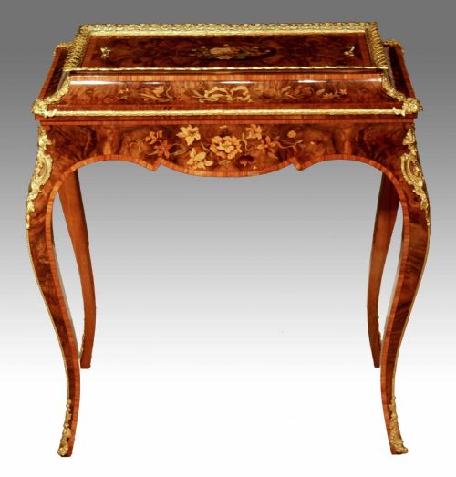an exceptional victorian burr walnut inlaid and ormolu mounted jardinire - CATEGORY: ANTIQUE MISCELLANEOUS - DATED 1870