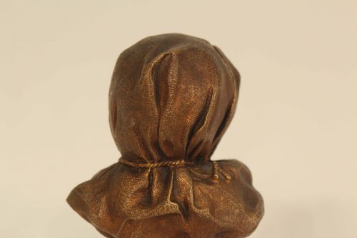 DOMINIQUE ALONZO 19101930 BRONZE AND IVORY BABY FACE ON WHITE ONYX BASE - ADDITIONAL PHOTO 6