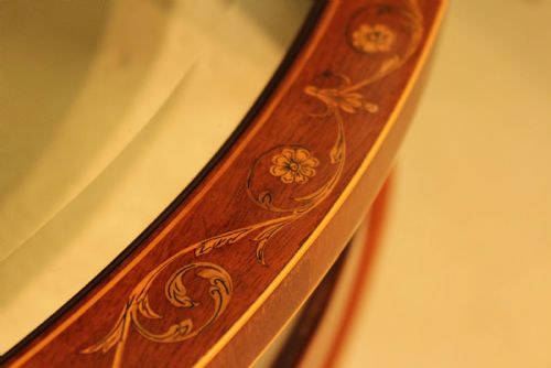 AN EXCEPTIONAL EDWARDIAN MAHOGANY INLAID OVAL BIJOUTERIE TABLE - ADDITIONAL PHOTO 6