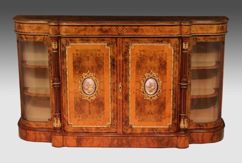 the exhibition quality victorian burrwalnut inlaid and ormolu credenza - CATEGORY: ANTIQUE SIDEBOARDS - DATED 1860