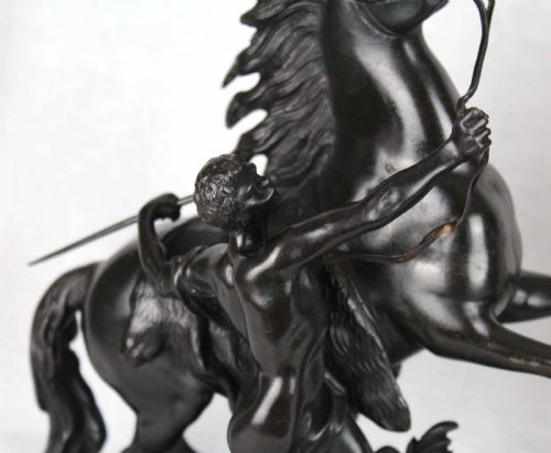 A FINE PAIR OF 19TH CENTURY BRONZE MARLEY HORSES WITH FIGURES - ADDITIONAL PHOTO 5