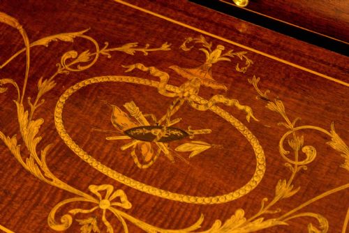 A QUALITY LATE VICTORIAN MAHOGANY INLAID CYLINDER DESK CIRCA 1890 - ADDITIONAL PHOTO 4