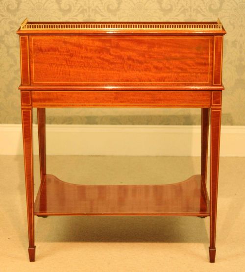 A QUALITY LATE VICTORIAN MAHOGANY INLAID CYLINDER DESK CIRCA 1890 - ADDITIONAL PHOTO 10