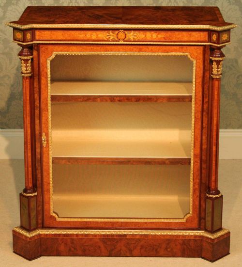 THE FINE QUALITY VICTORIAN INLAID BURRWALNUT AND ORMOLU MOUNTED PIER CABINET - ADDITIONAL PHOTO 1