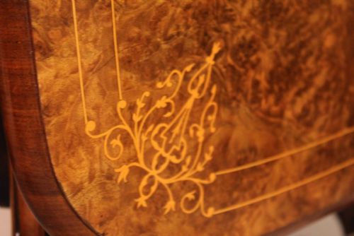 A FINE QUALITY BURR WALNUT INLAID BABY SUTHERLAND TABLE - ADDITIONAL PHOTO 4