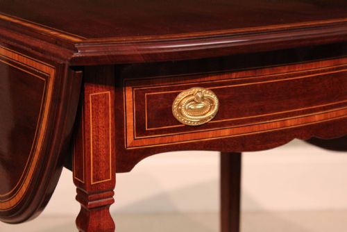 THE QUALITY EDWARDIAN MAHOGANY INLAID PEMBROKE TABLE - ADDITIONAL PHOTO 2