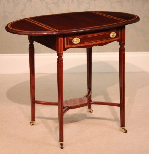THE QUALITY EDWARDIAN MAHOGANY INLAID PEMBROKE TABLE - ADDITIONAL PHOTO 5