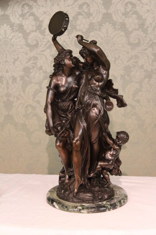 A QUALITY LATE 19TH CENTURY LARGE BRONZE GROUP THE FAMILY AFTER CLODION - ADDITIONAL PHOTO 1