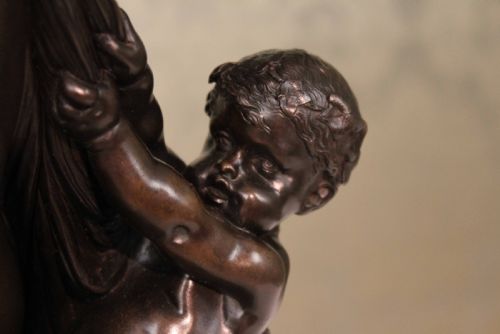 A QUALITY LATE 19TH CENTURY LARGE BRONZE GROUP THE FAMILY AFTER CLODION - ADDITIONAL PHOTO 3