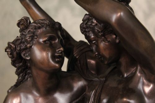 A QUALITY LATE 19TH CENTURY LARGE BRONZE GROUP THE FAMILY AFTER CLODION - ADDITIONAL PHOTO 6