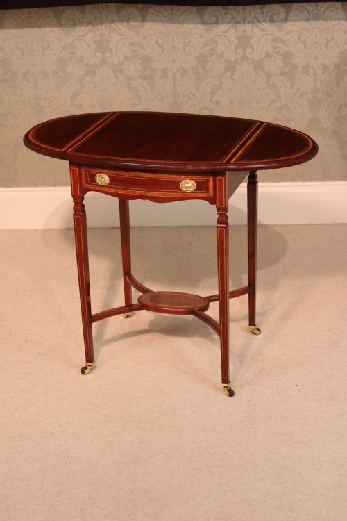 THE QUALITY EDWARDIAN MAHOGANY INLAID PEMBROKE TABLE - ADDITIONAL PHOTO 3