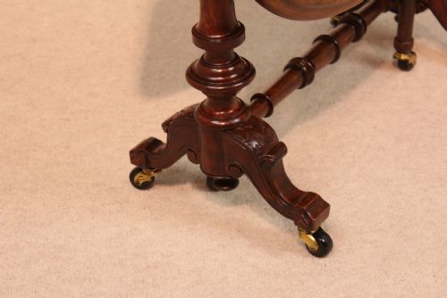 A LOVELY VICTORIAN BURR WALNUT BABY SUTHERLAND TABLE - ADDITIONAL PHOTO 2