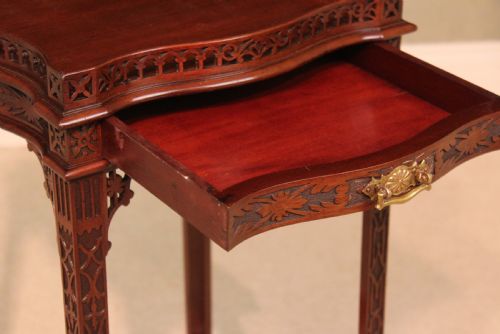 A QUALITY EDWARDIAN CHIPPENDALE STYLE KETTLE STAND - ADDITIONAL PHOTO 4