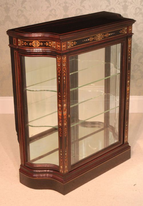A LOVELY VICTORIAN COROMANDEL AESTHETICAL SERPENTINE ENDED PIER CABINET ATTR TO LAMB OF MANCHESTER - ADDITIONAL PHOTO 1