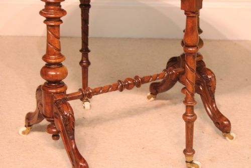 AN EXQUISITE VICTORIAN BURR WALNUT CABRIOLE LEG BABY SUTHERLAND TABLE - ADDITIONAL PHOTO 5