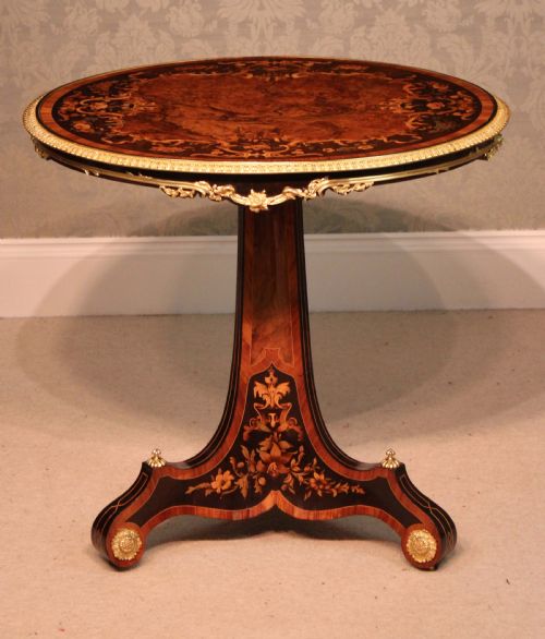 AN EXCEPTIONALLY FINE INLAID WALNUT AND KINGWOOD MARQUETRY CENTRE TABLE ATTRIBUTED TO EDWARD HOLMES BALDOCK - ADDITIONAL PHOTO 2