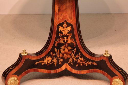 AN EXCEPTIONALLY FINE INLAID WALNUT AND KINGWOOD MARQUETRY CENTRE TABLE ATTRIBUTED TO EDWARD HOLMES BALDOCK - ADDITIONAL PHOTO 6