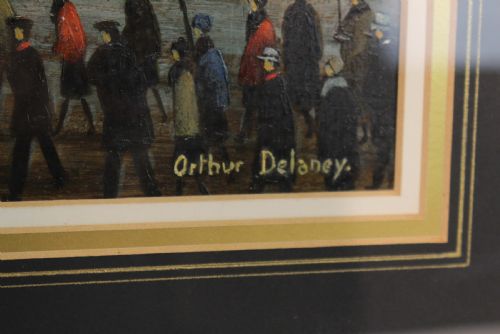 ARTHUR DELANEY 1927 1987 ALBERT SQUARE OIL ON BOARD SIGNED TO LOWER RIGHT - ADDITIONAL PHOTO 1