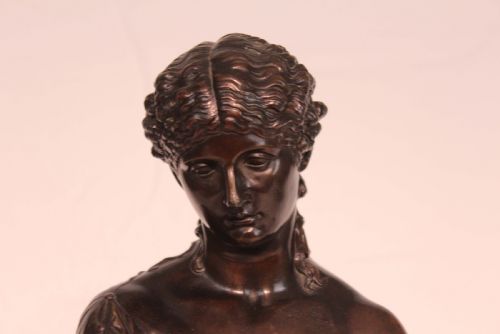 THE QUALITY LATE 19TH CENTURY FRENCH BRONZE OF A FEMALE BUST - ADDITIONAL PHOTO 1