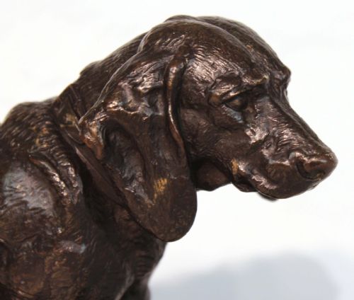 THE FINE QUALITY LATE 19TH CENTURY FRENCH BRONZE BASSET DEBOUT BY ANTOINELOUIS BARYE SIGNED - ADDITIONAL PHOTO 1