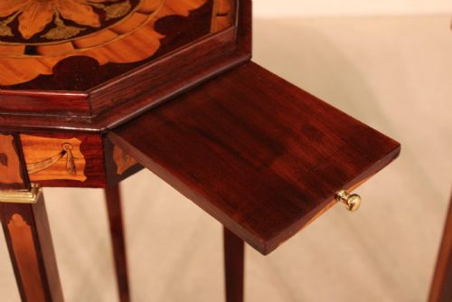 A FINE PAIR OF INLAID MAHOGANY VICTORIAN KETTLE STANDS - ADDITIONAL PHOTO 3
