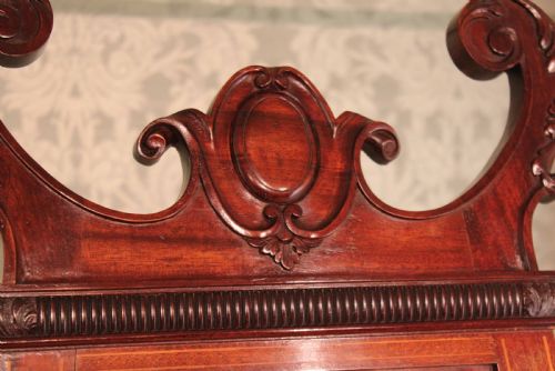 A STRIKING LATE VICTORIAN MAHOGANY INLAID PIERCED FRETWORK DISPLAY STUDIO EASEL - ADDITIONAL PHOTO 1