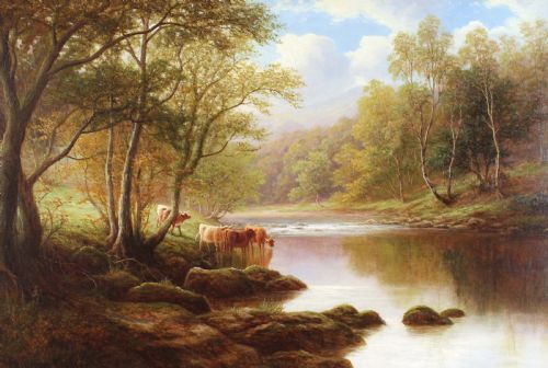 william mellor 1851 1931 oil on canvas - CATEGORY: ANTIQUE ART - DATED 1910