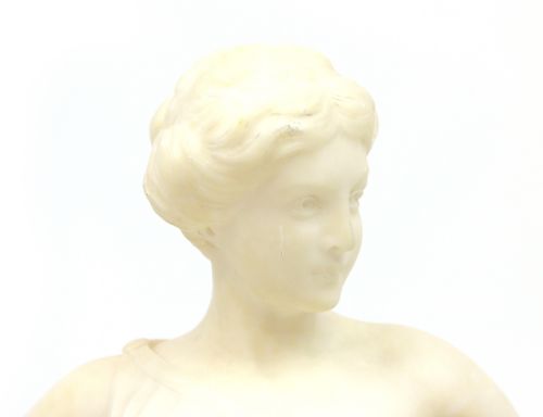 A 19TH CENTURY MARBLE SCULPTURE MODELLED AS A SEATED MAIDEN - ADDITIONAL PHOTO 2