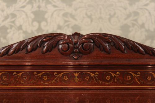 A BEAUTIFUL LATE VICTORIAN INLAID MAHOGANY CYLINDER DESK - ADDITIONAL PHOTO 4
