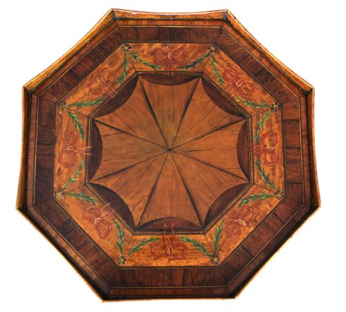 A QUALITY PAIR OF EDWARDIAN INLAID AND PAINTED SATINWOOD SIDE TABLES - ADDITIONAL PHOTO 4